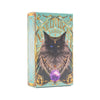 A box of a Classic Tarot Card Deck with Guidebook for Beginners featuring an illustration of a black cat.