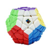 A colorful Meilong Series Speed Cube with various colored faces stacked in a cube shape.