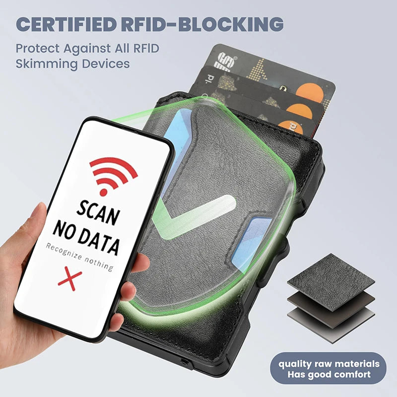 Aluminum Pop-Up Card Case Wallet with RFID Blocking