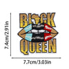 Embroidered Iron-On Patch – Stylish Black Queen Design