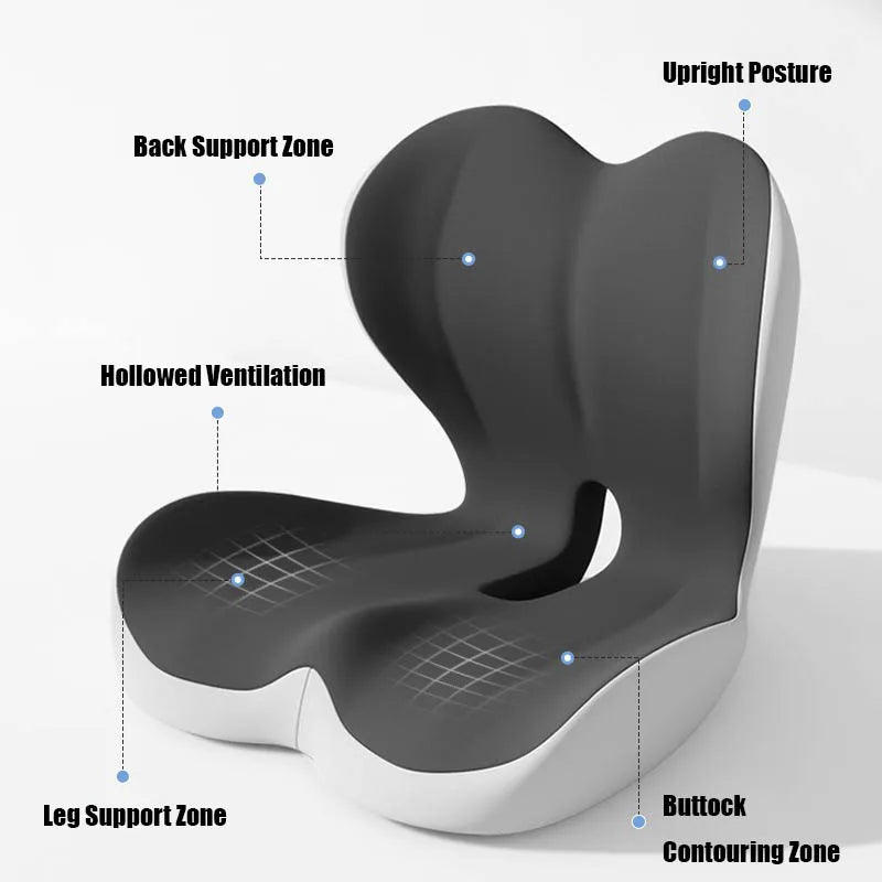 Ergonomic Car and Office Seat Cushion with Lumbar Support