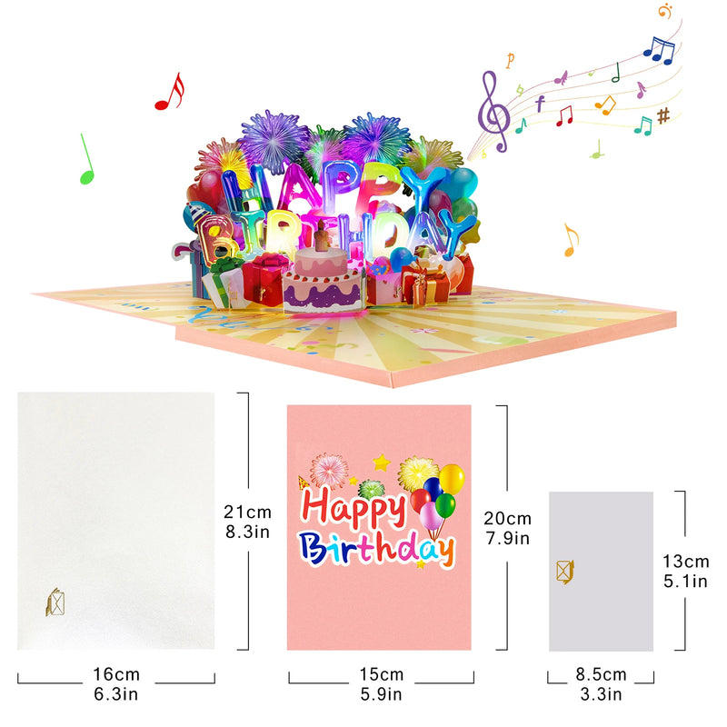 Musical 3D Pop-Up Birthday Card