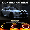 Amber yellow LED turn signal light kit for a white Dodge Charger SRT grille.
