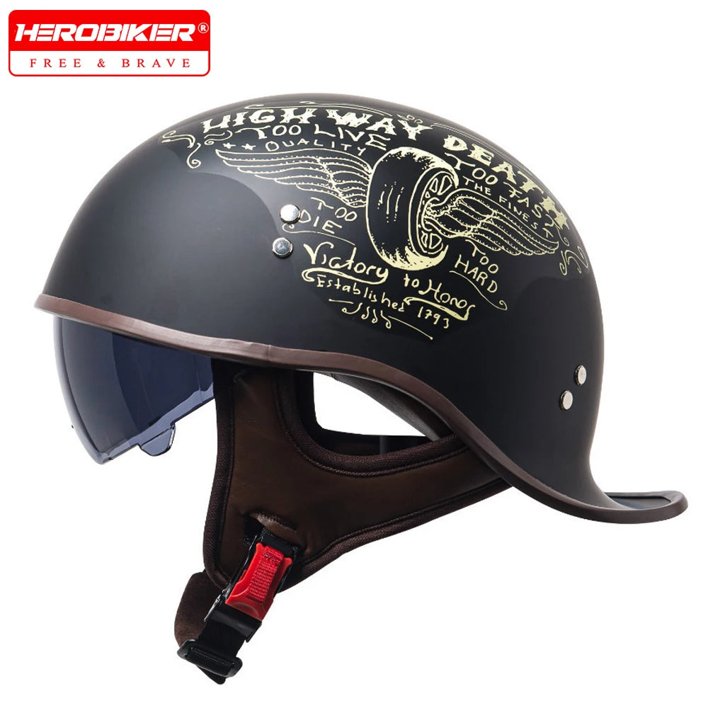 Vintage Retro Half Motorcycle Helmet – Unisex ABS Scooter Helmet