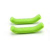 A pair of bright green silicone bicycle brake lever covers.