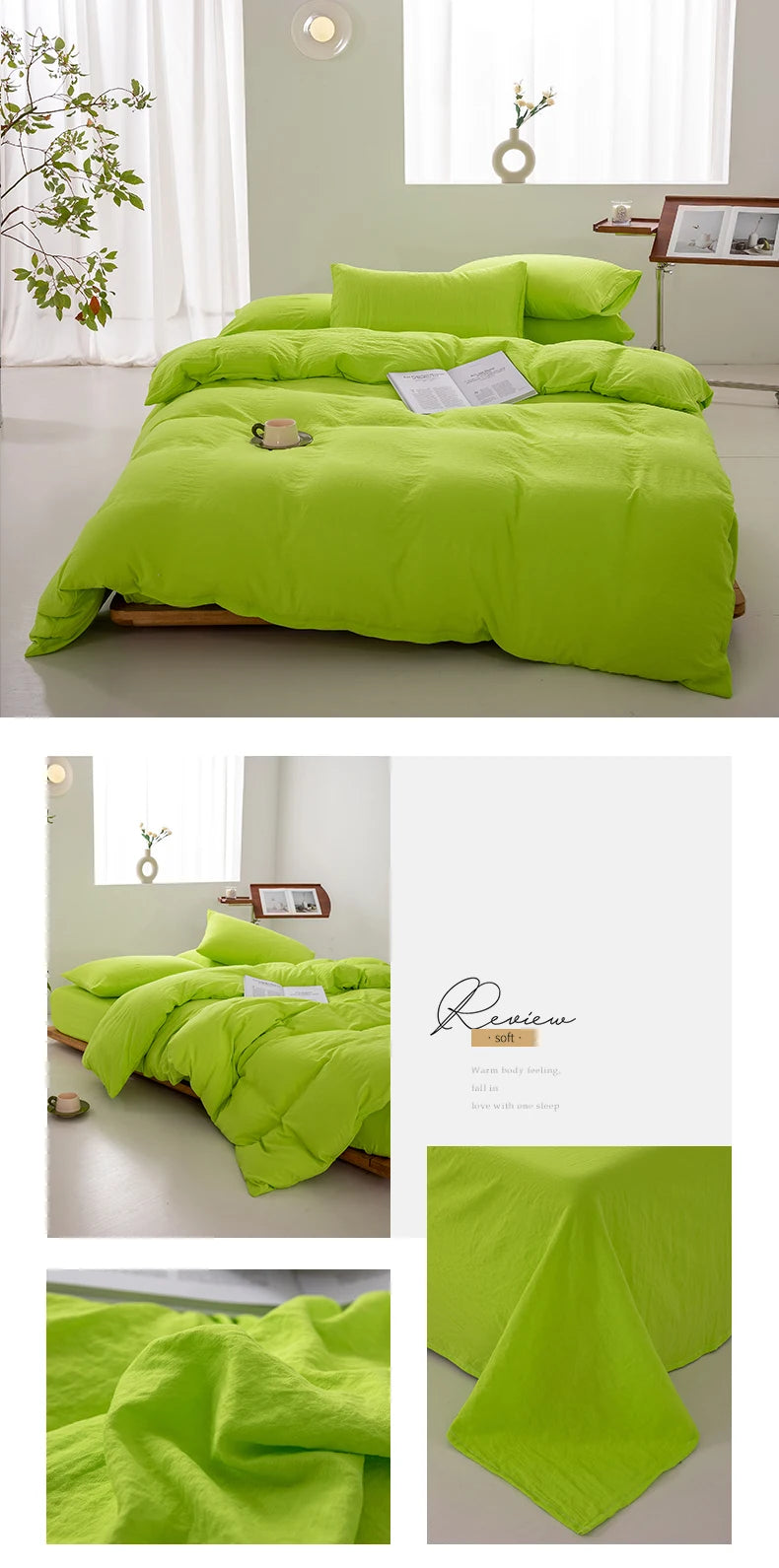 Washed Cotton Duvet Cover – Minimalist Solid Color Bedding