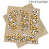 Anti-slip mouse grip tape featuring a yellow and white pattern, shown on several beige cards.