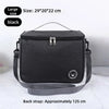 Black thermal insulated lunch bag with a black adjustable shoulder strap