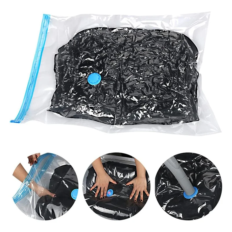 Wiederverwendbare Staubsäcke für Kleidung in klarem Plastikverpackung mit schwarzem Beutel darin