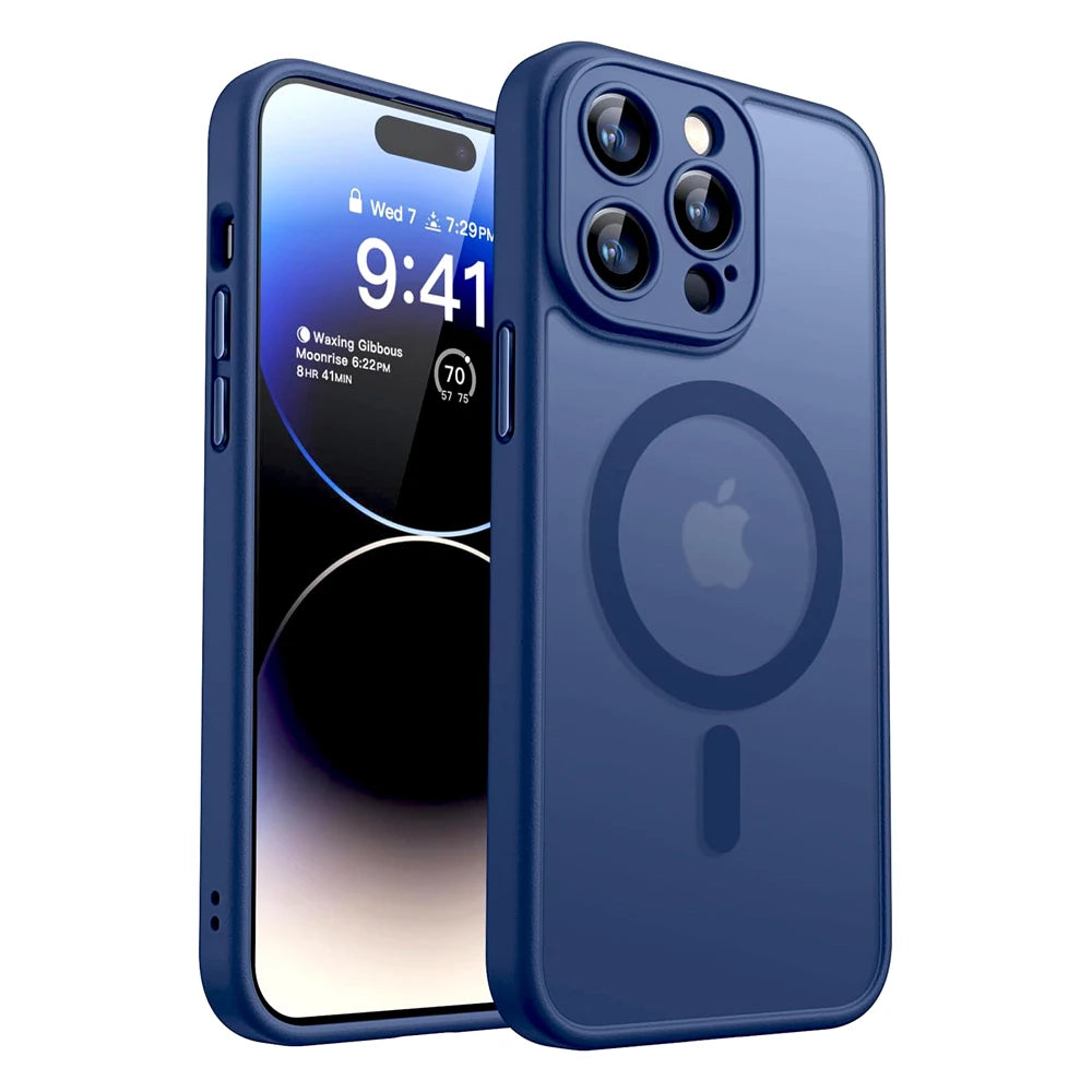 Magnetic Matte Shockproof Case for iPhone with MagSafe Compatibility