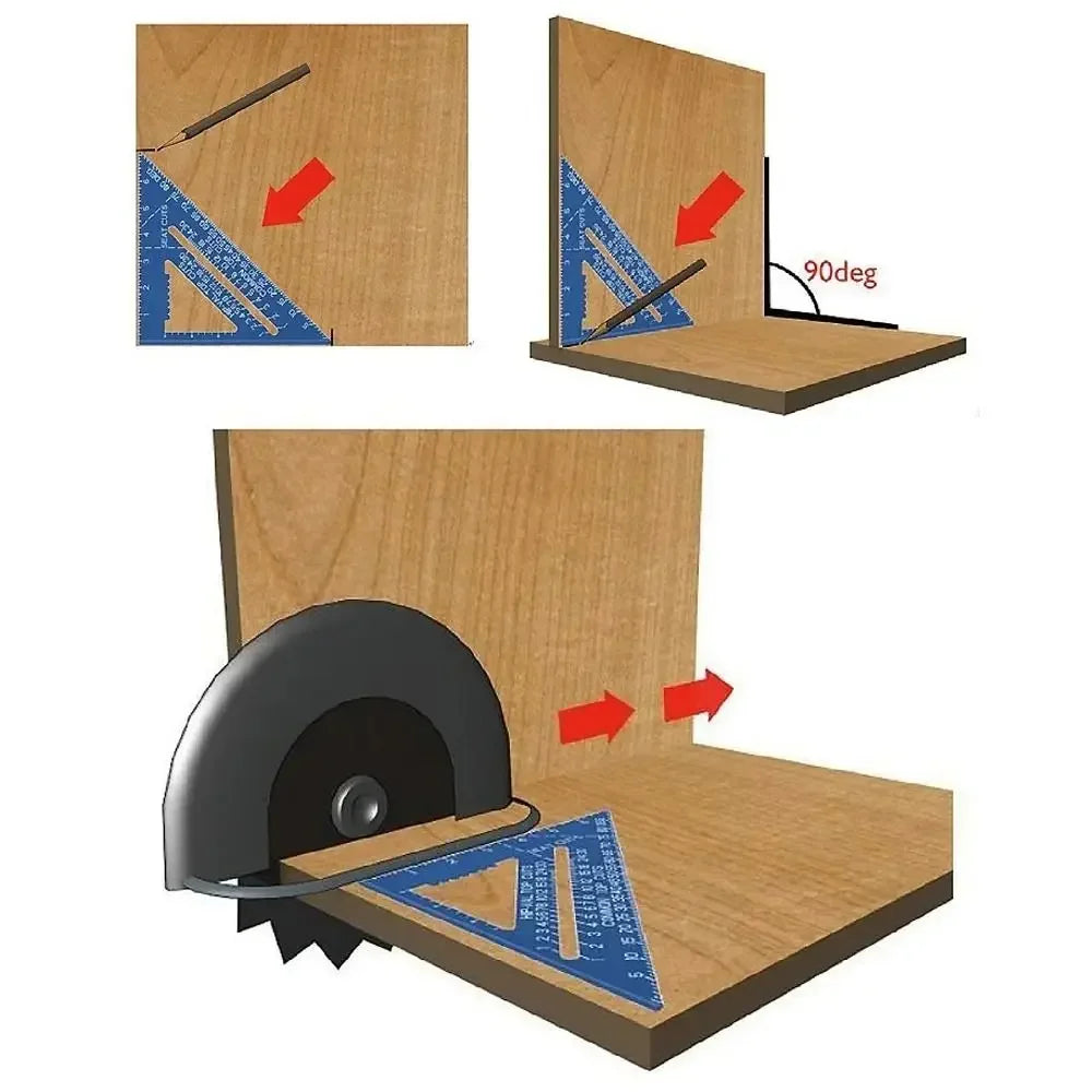 7-Inch Aluminum Alloy Speed Square for Carpentry & Woodworking