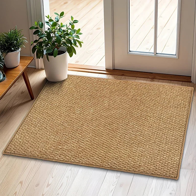Minimalist Faux Sisal Jute Rug with Anti-Slip Backing