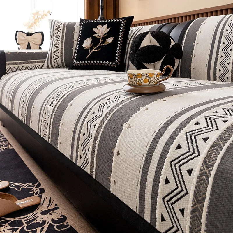 Bohemian Chenille Non-Slip Sofa Cushion Cover