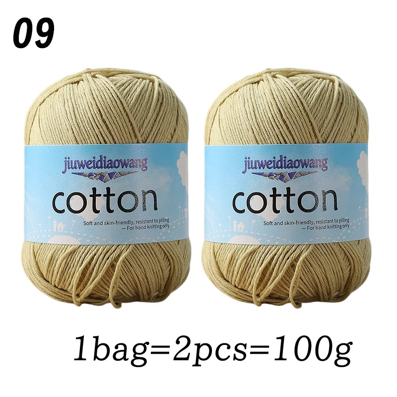 Premium 100% Cotton Yarn – Medium-Fine Weight for All-Season Knitting