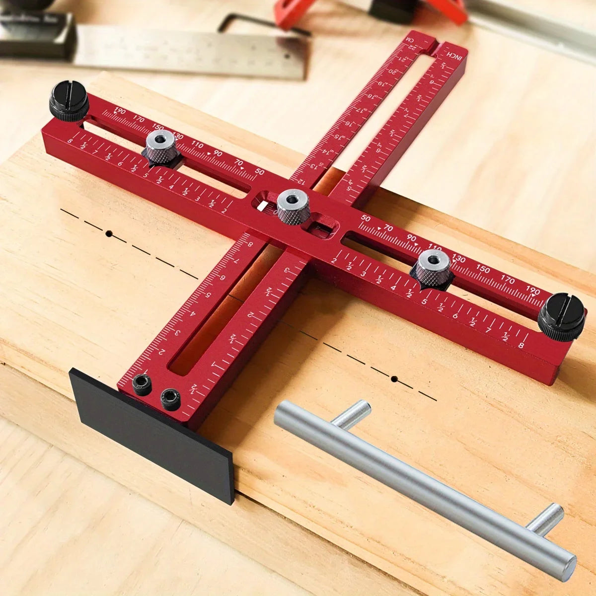 Adjustable Aluminum Cabinet Handle Jig with Drill Guide