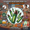 A package of cockroach head gum spoof toy for a shock gag, showing realistic details and usage scenarios.