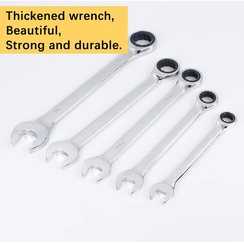 Professional Ratcheting Wrench Set with Non-Slip Grip