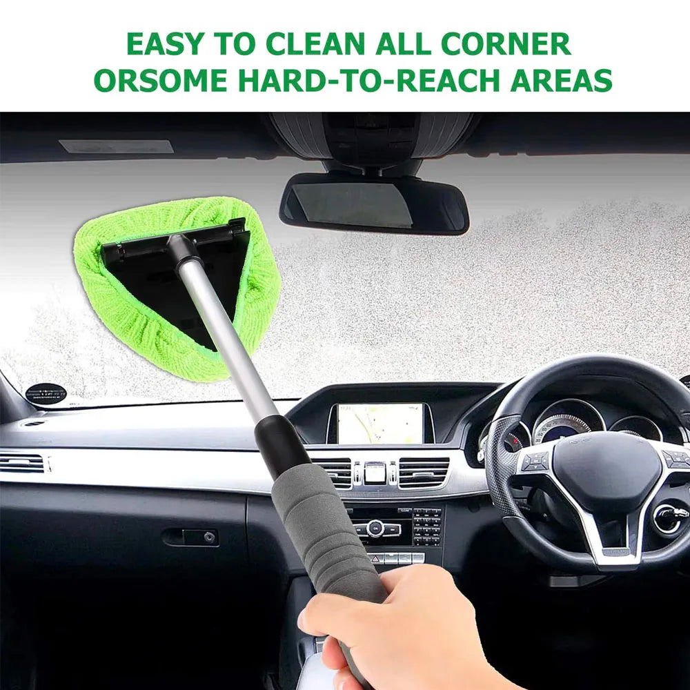 Telescopic Car Windshield Cleaner with Microfiber Pads
