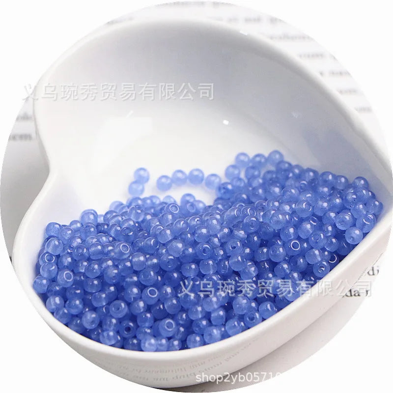 Jade Ice Glass Rice Beads for Jewelry Making