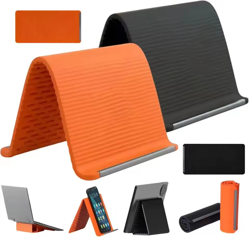 Flexible Foldable Silicone Device Stand for Phones, Tablets & Laptops