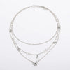 Layered Crystal Heart & Star Pendant Necklace