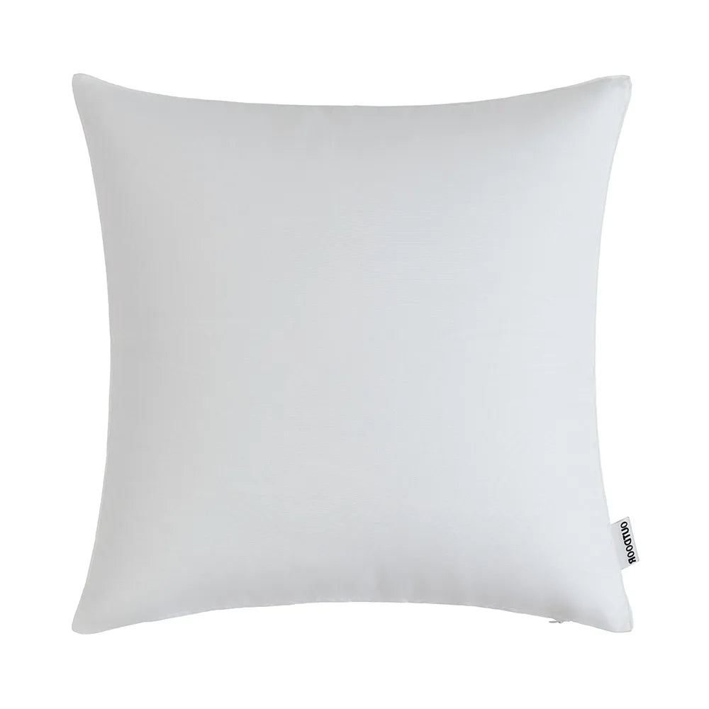 A square white linen-textured cushion cover or pillow.