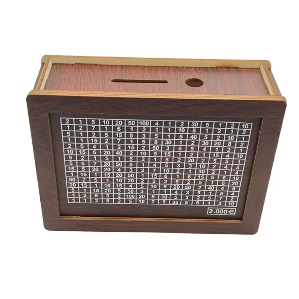 Wooden Money Saving Box with Goal Tracker