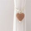 Plush Heart-Shaped Curtain Tiebacks with Beaded Accents