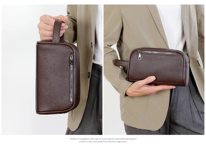 Men's PU Leather Casual Crossbody Clutch Bag