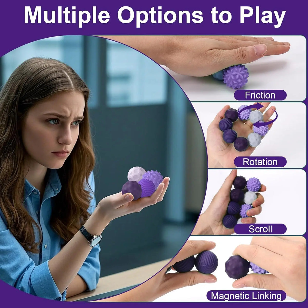 Silicone Magnetic Fidget Balls for Stress Relief and Focus