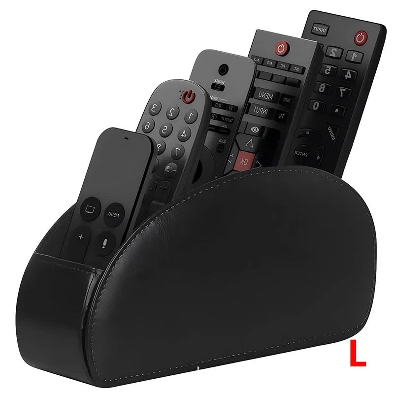 PU Leather Remote Control Organizer with 5 Compartments