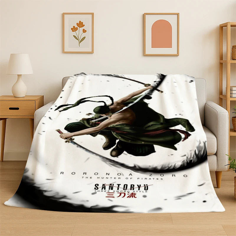 Anime Zoro Flannel Throw Blanket
