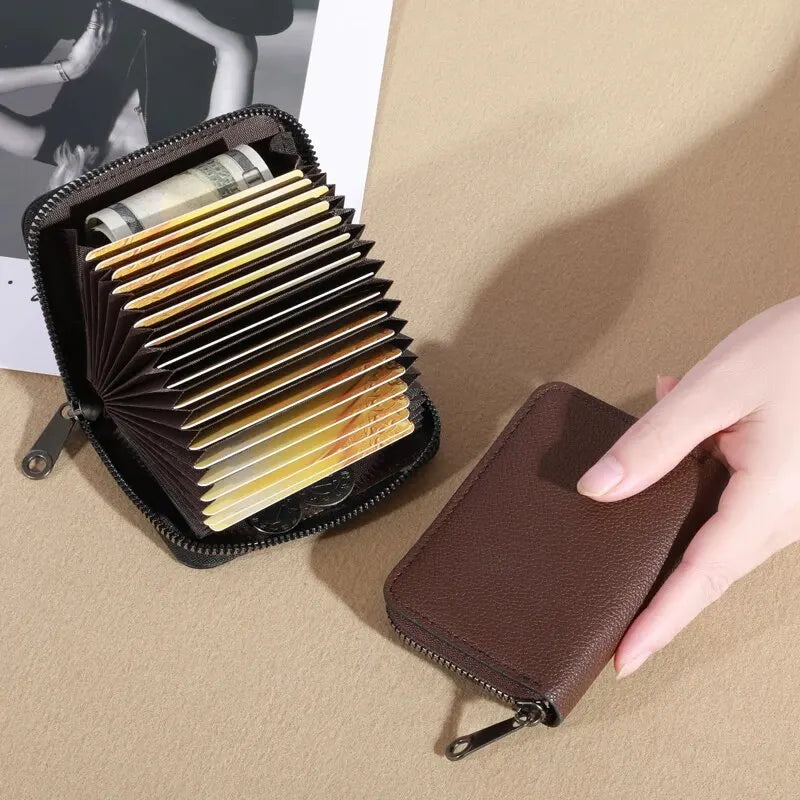 PU Leather Card Holder Wallet with 20 Card Slots