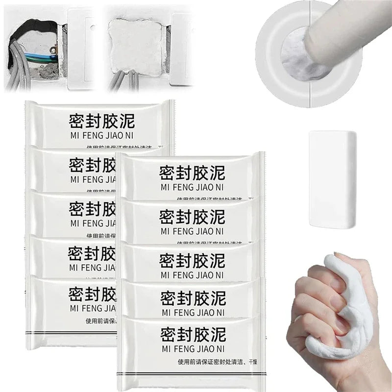 Rolls of moldable waterproof sealing clay used for sealing AC holes, pipes, and wall gaps