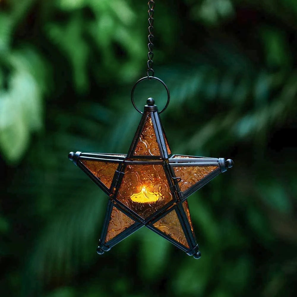 Forged Iron Star Hanging Candlestick