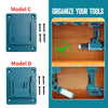 Diagram showing Model C and Model D wall-mount holders for organizing Makita tools.