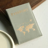 World Map Passport Holder with Card Slots