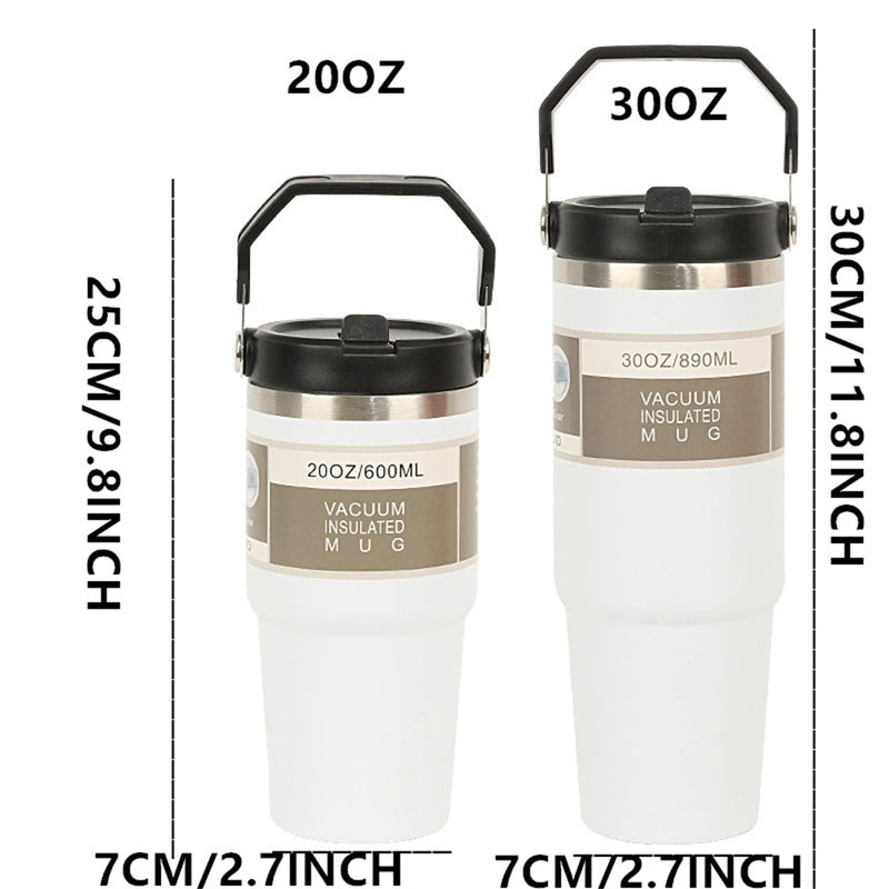 Insulated Stainless Steel Tumbler with Handle