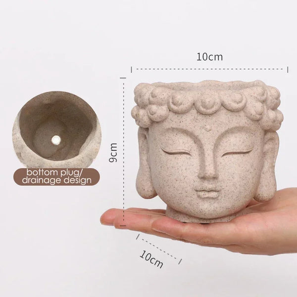 Buddha Head Resin Succulent Planter