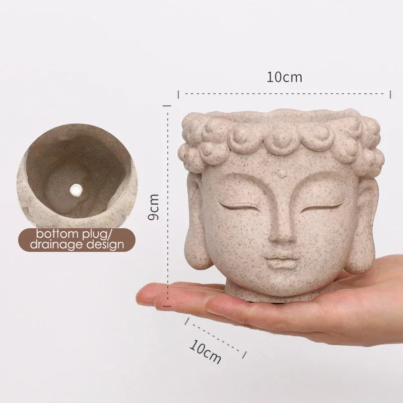 Buddha Head Resin Succulent Planter