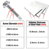 Self-Drilling Roofing Screws with Rubber Washer - Stainless Steel Hex Head
