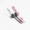 A set of black double torsion springs with varying lengths and diameters shown against a white background.