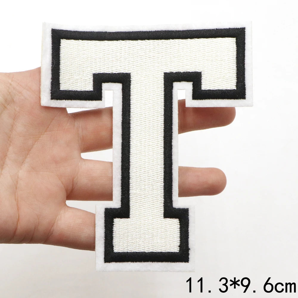 Large White Letter Patch for DIY Clothing Customization