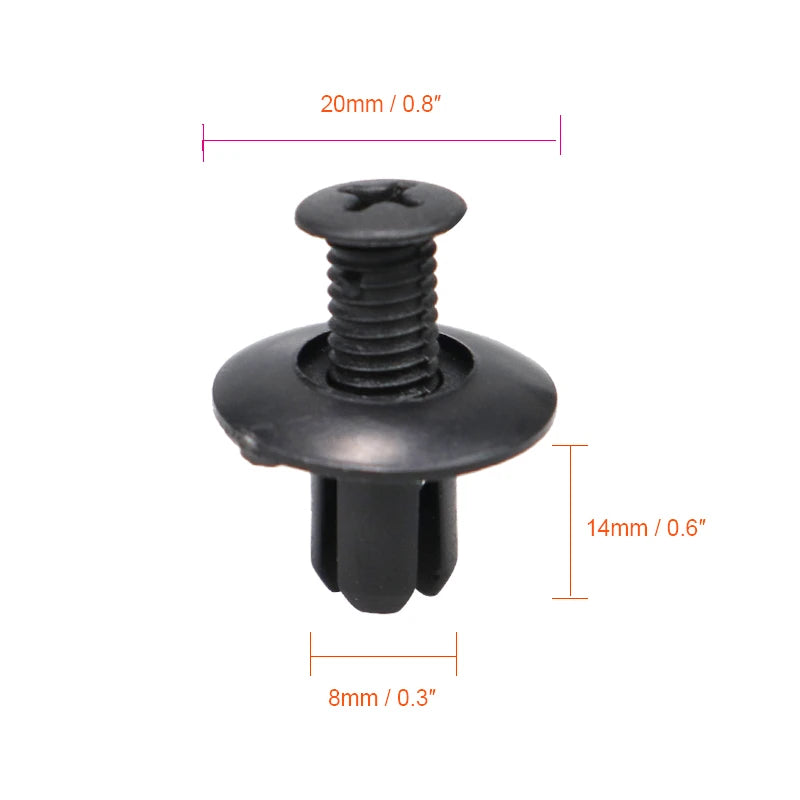 Plastic Push Rivets for Car Trim Panels (50-Pack)