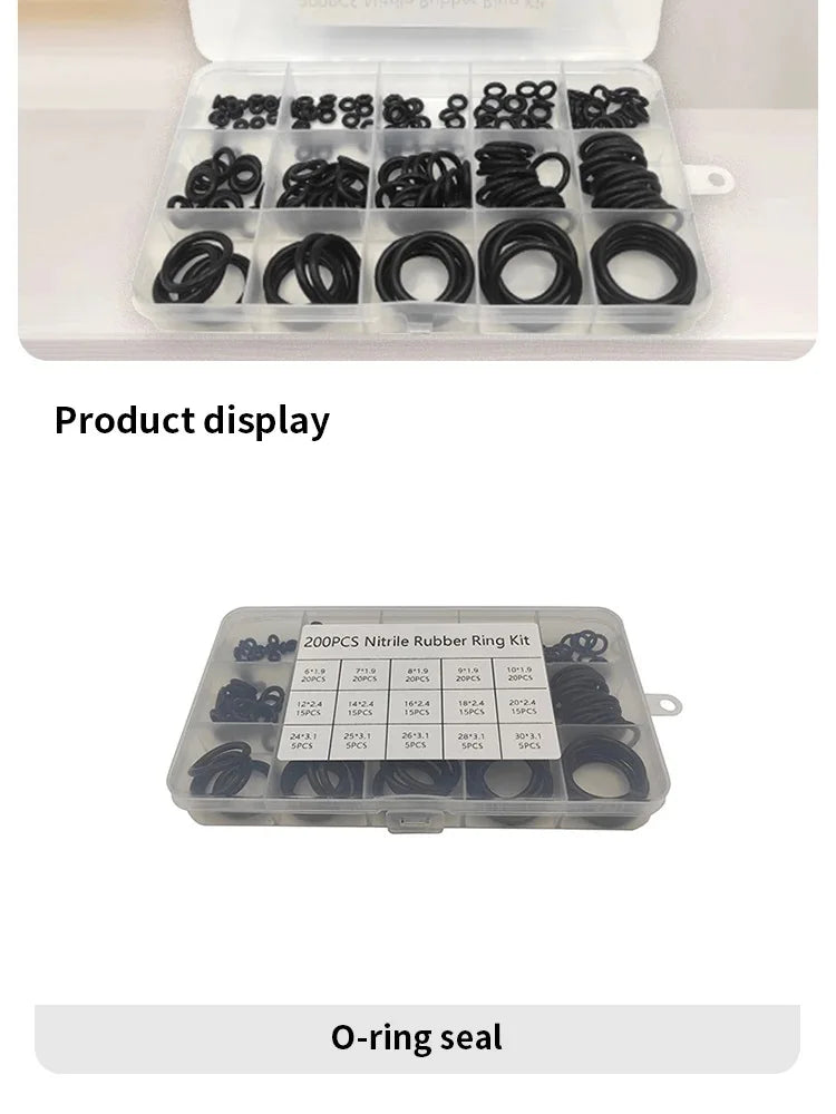 Multi-Purpose Rubber O-Ring Seal Assortment Kit
