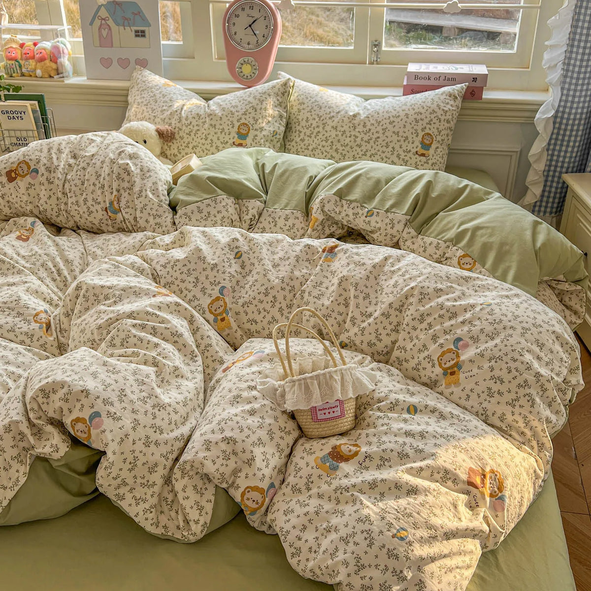 Washed Microfiber Duvet Cover Set with Pillowcases