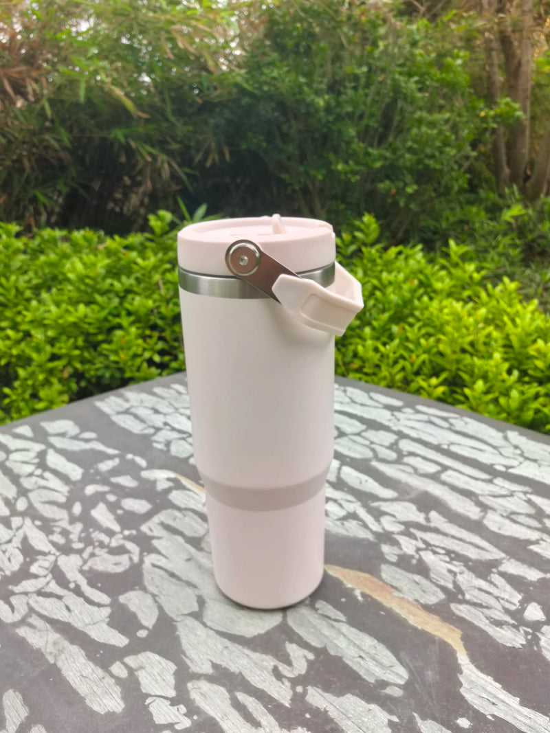 30oz Stainless Steel Vacuum Insulated Tumbler with Handle and Straw