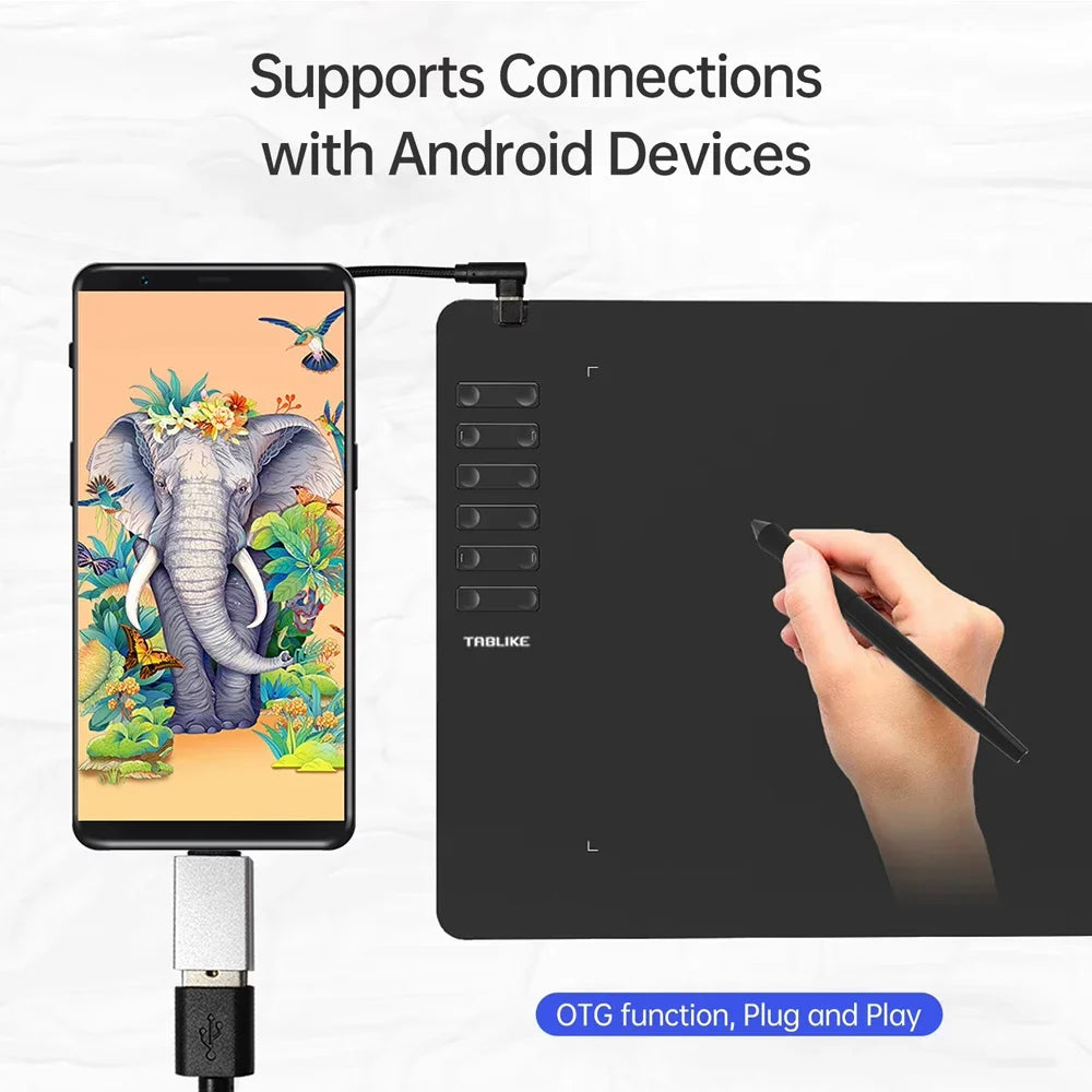 Ultra-Thin Graphics Drawing Tablet with Battery-Free Stylus