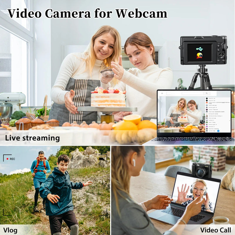 4K Pocket-Kamera mit 48-MP-Sensor und 3-Zoll-Schwenkdisplay