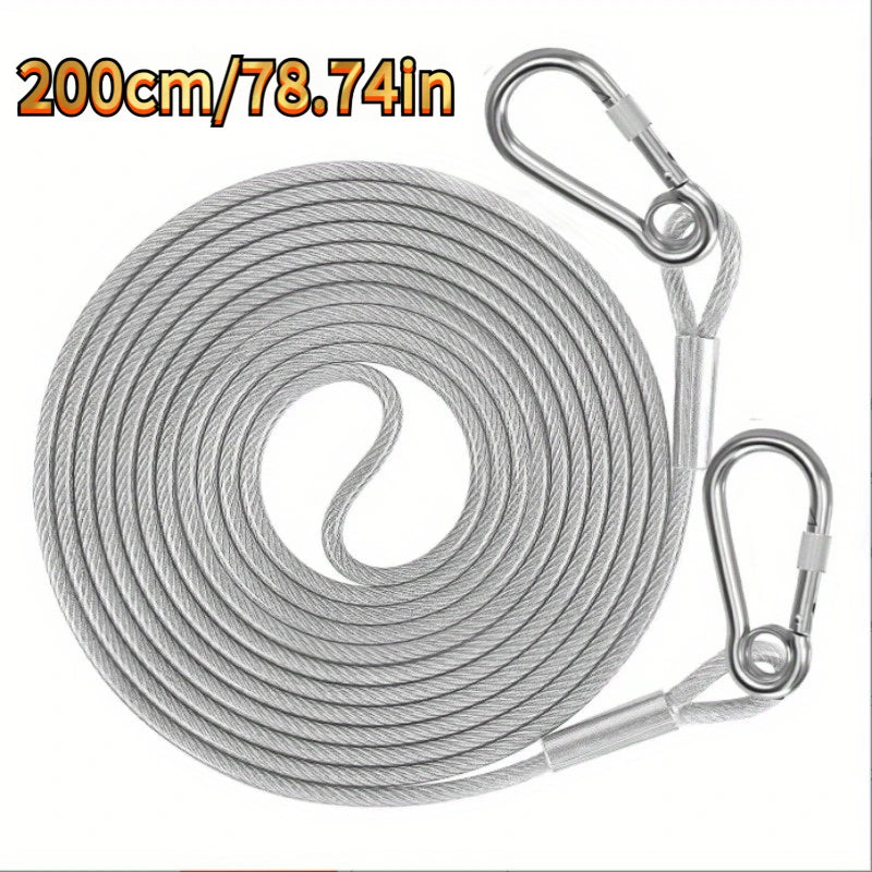 Ein Rollen von 200cm Edelstahl-Klemmlinie mit Metallverschlüssen.